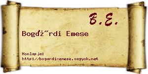 Bogárdi Emese névjegykártya
